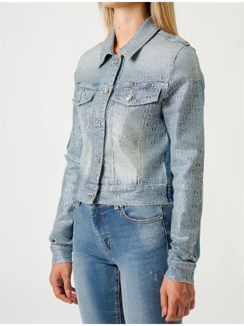 Giacca Denim con Micro Strass  Fit Cropped, Effetto Luminoso Glam Met Met | M12 T1L926V.UNICA